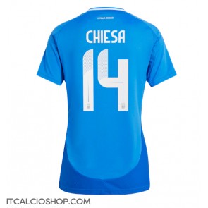 Italia Federico Chiesa #14 Prima Maglia Femmina Europei 2024 Manica Corta